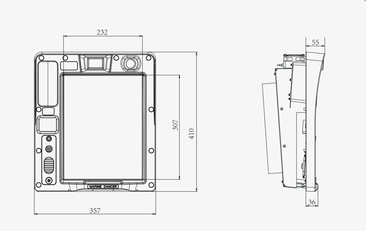 智能垃圾桶專業版3288中控系統產品尺寸